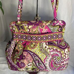 Vera Bradley Very Berry Paisley Kiss Lock Double Handle shoulder bag